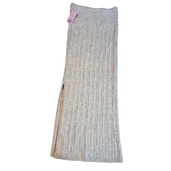 Wild Fable Grey Ribbed Knit Maxi Skirt Size S Recycled Polyester Blend - Picture 2 of 9